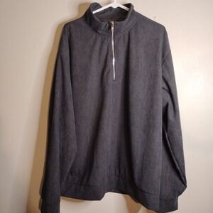 Unbranded Quarter Zip Pullover Men XXL Gray Corduroy Texture Vintage Sweater